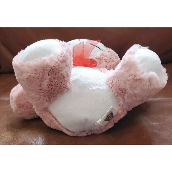 11 Inch Pink White Cat Red Round Flocked Nose Calplush Stuffed Animal Plush Toy - Picture 6 of 11